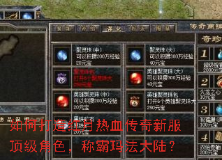 如何打造红月热血传奇新服顶级角色,称霸玛法大陆? 如何打造红月热血传奇新服顶级角色,称霸玛法大陆?